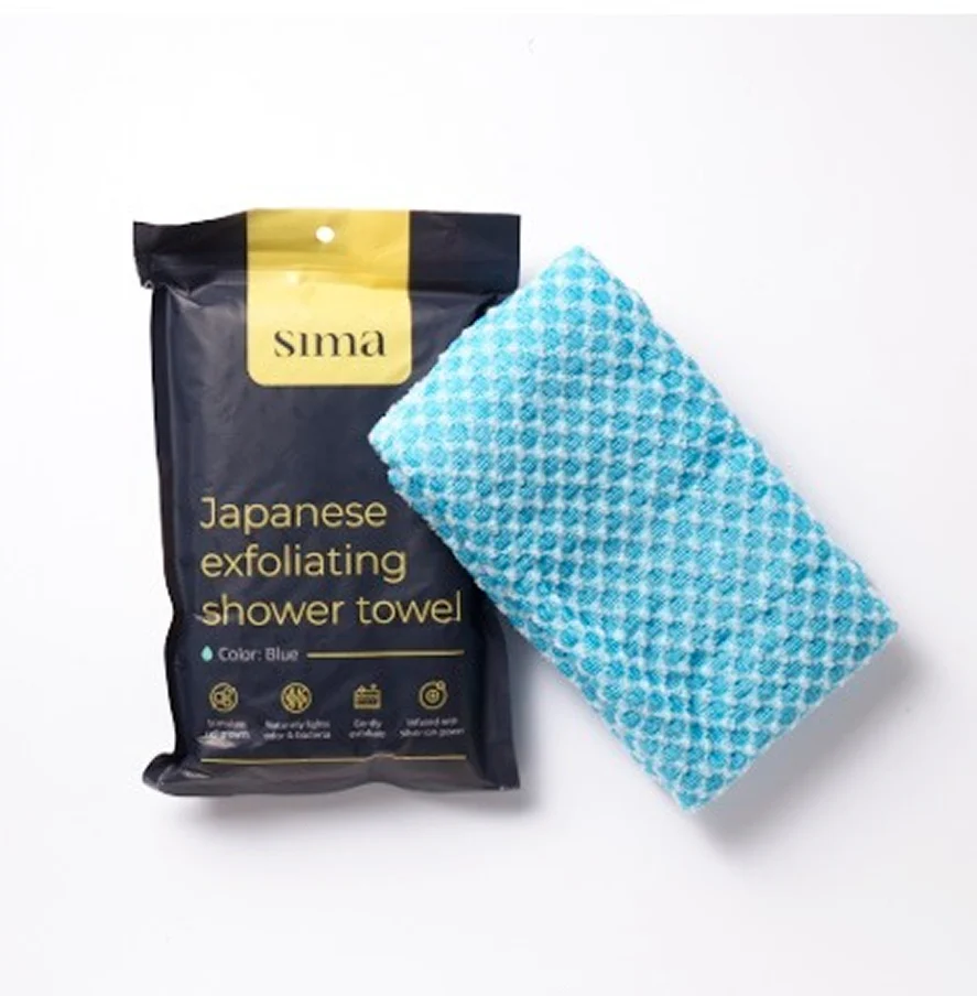 Sima Hexagon Exfoliating Antibacterial Shower Towel - Image 8